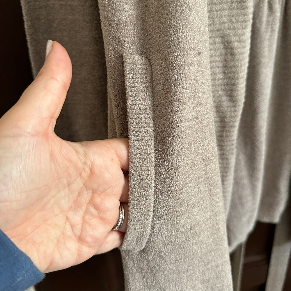Barefoot Dreams Taupe Open-Front Cardigan - Picture 4 of 5